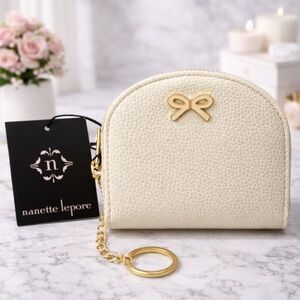 Nanette Lepore Rice Wallet Organizer  Pouch with Gold Key Chain NEW